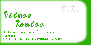 vilmos komlos business card